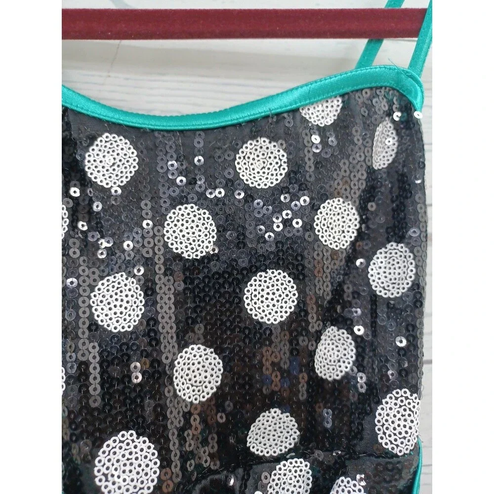 Weissman Costumes Polka Dot Catsuit with Bow Tiered Bodice over Leggings size IC